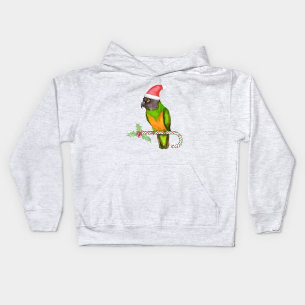 Senegal parrot Christmas style Kids Hoodie by Bwiselizzy